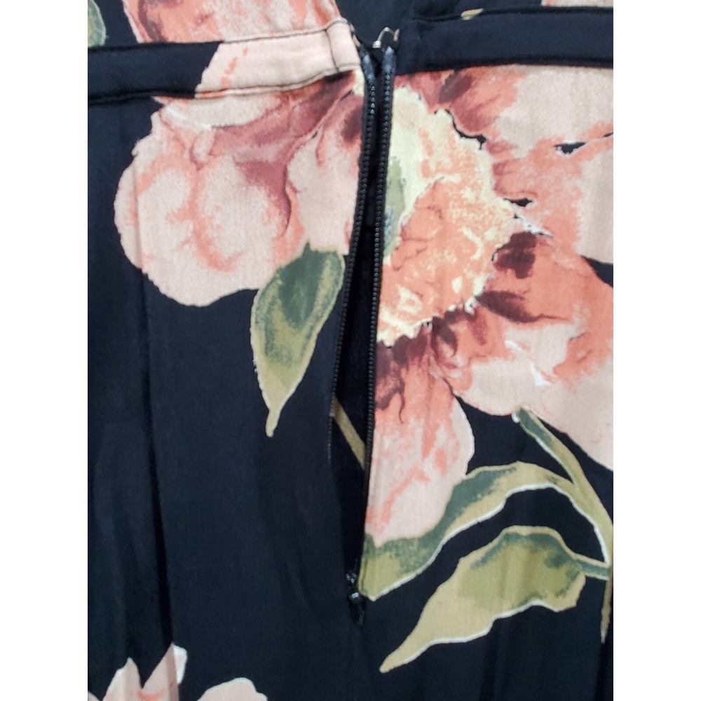 Topshop Maxi Dress Women 10 Black Floral Cut Out Backless Whimsigoth Resortwear - Picture 5 of 11